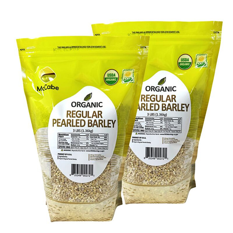 McCabe Organic Regular Pearled Barley 3lb(2 Packs)