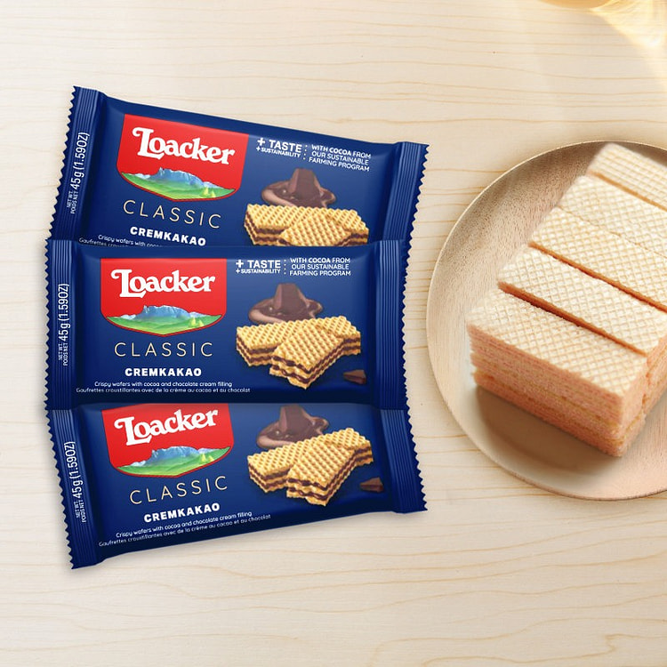 Loacker Mini Wafer Biscuits(Chocolate) 45g*3pc 135 g