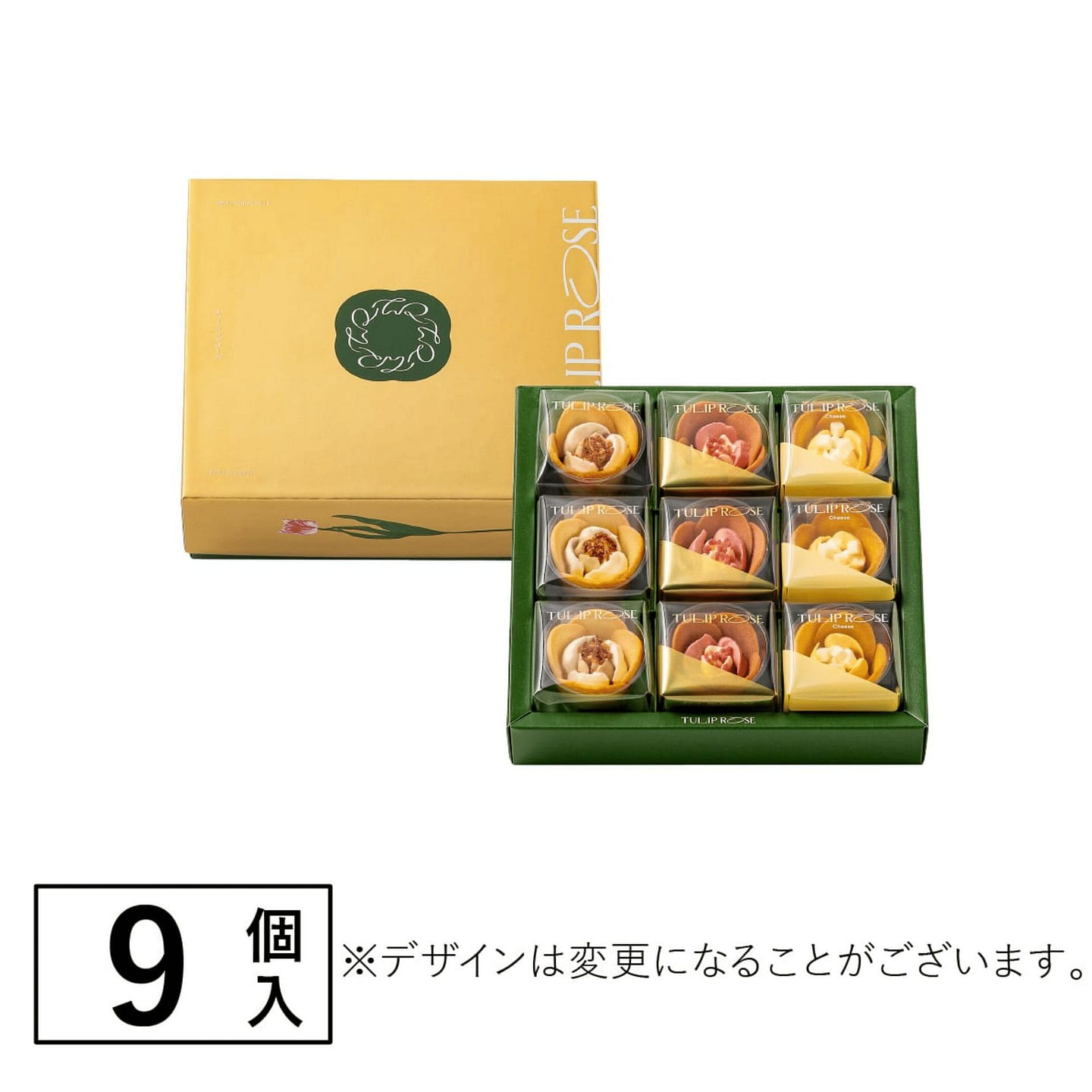 TULIP ROSE Strawberry Cheese Tulip Cookies 9pcs 1 box