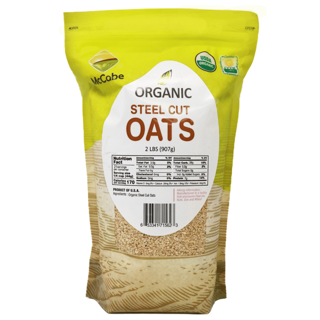 McCabe Organic Steel Cut Oats, 2lbs, USDA Certified Organic, CCOF Organic Certif 2 lb