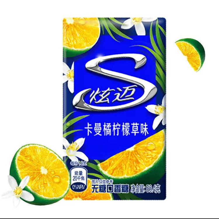 炫迈无糖口香糖卡曼橘柠檬草味50.4克*1盒 50.4 克