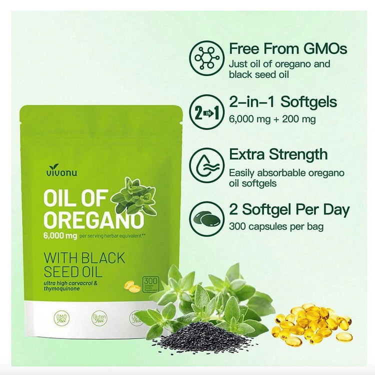 Oil Of Oregano With Black Seed Oil 300 Capsules | 1 pack