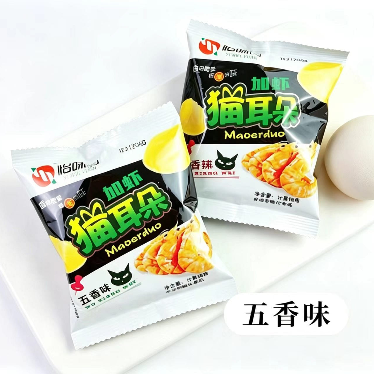 Yiweiyuan 12 packs of cat’s ear spiced snacks 250g 250 g