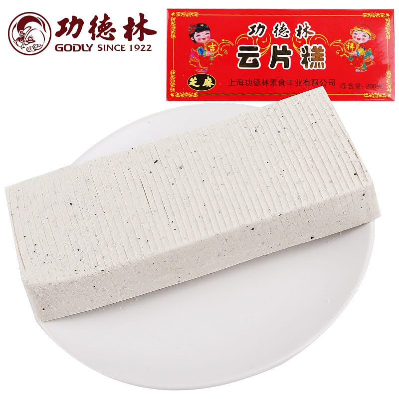 功德林中华老字号上海云片糕传统老式糯软糕点步步糕雪片糕芝麻味 1 份