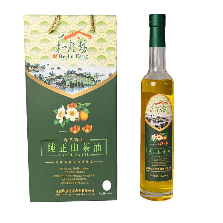 He Lu Fang Premium Organic Camellia Oil - 500ml 17 oz