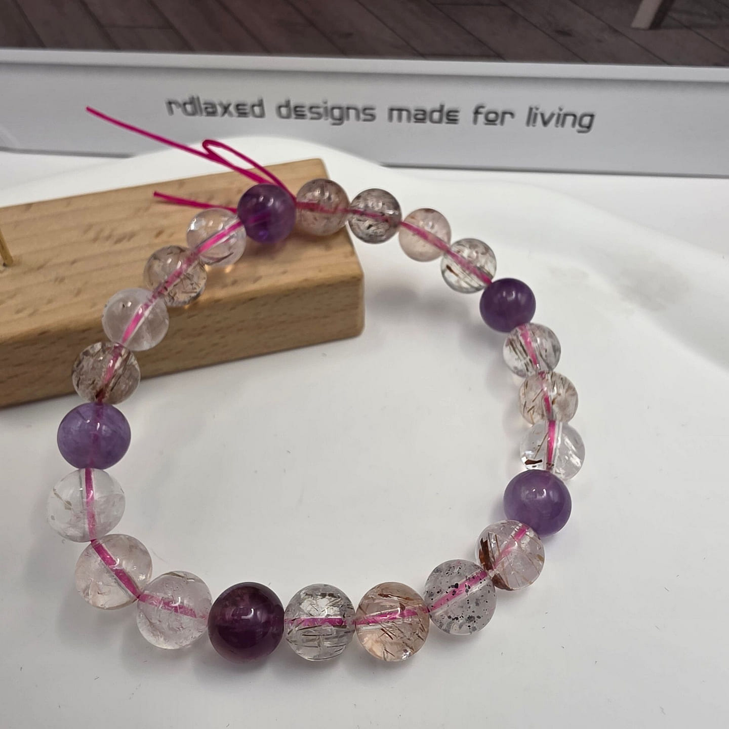 Aurora Thread Amethyst & Clear Quartz Bracelet 1 each