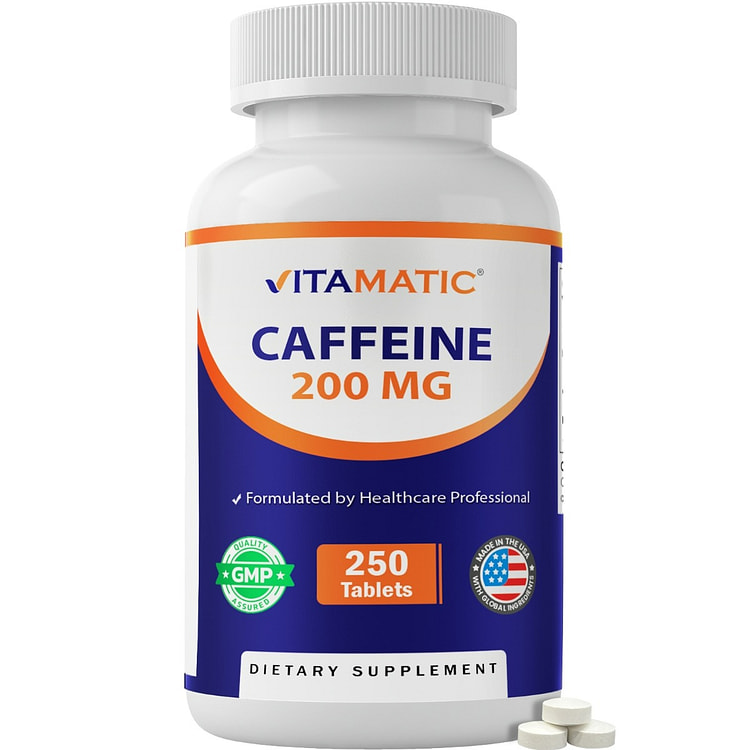 Caffeine Pills 200mg - 250 Vegetarian Tablets