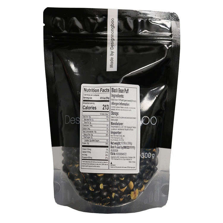 DESIGNNONGOO黑豆膨化零食300g轻脆韩 300 克