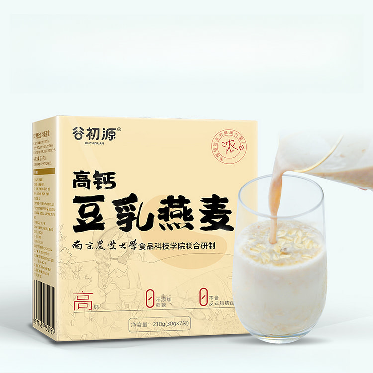 谷初源高钙豆乳燕麦片无糖精脱脂210g*1盒