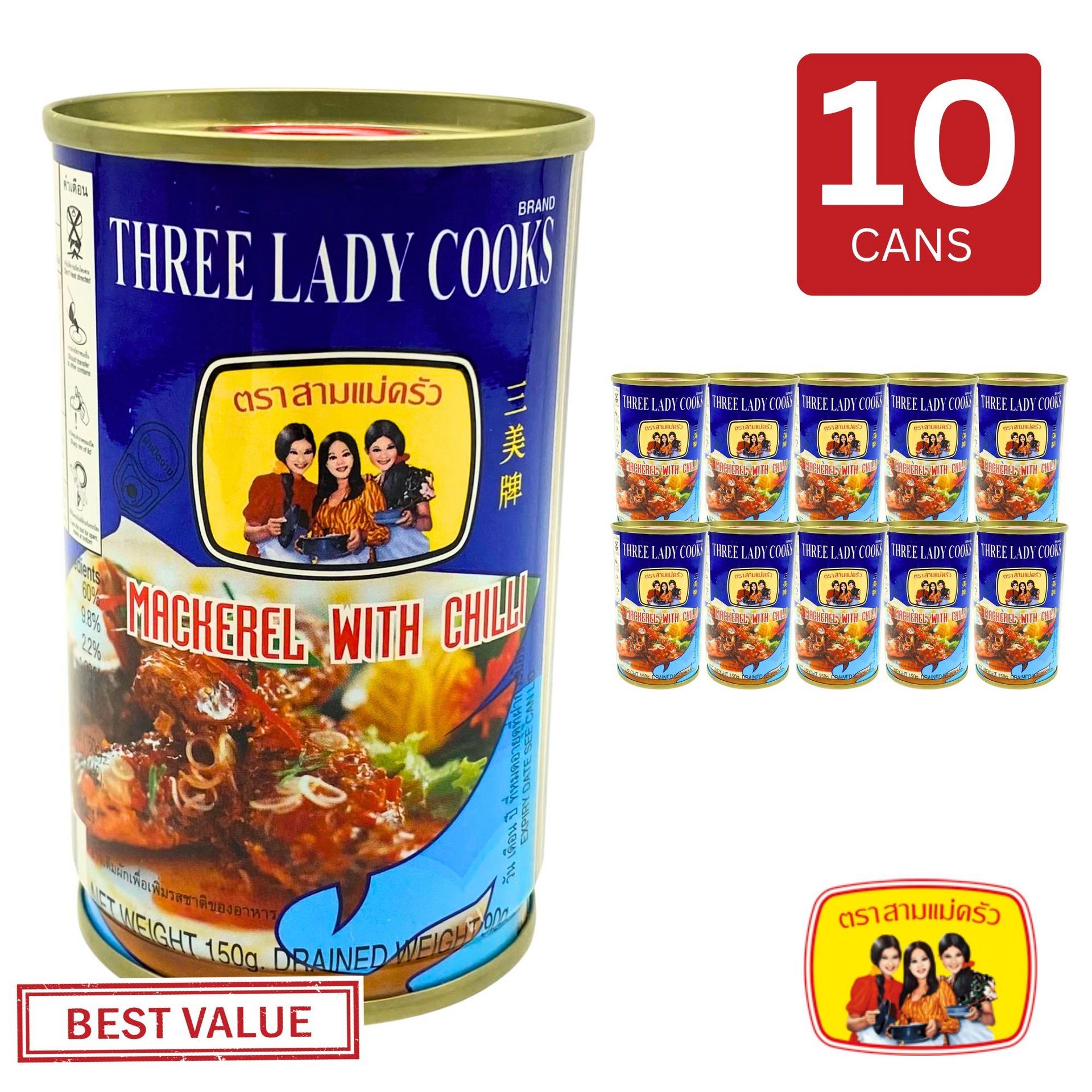 Three Lady Cooks Mackerel in Chili Sauce 10 count