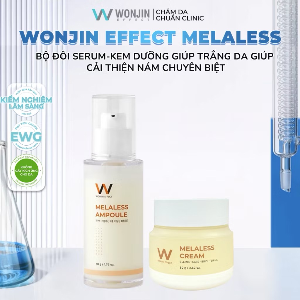 Bộ Đôi Tinh Chất & Kem Dưỡng Trắng Da Mờ Thâm Nám Wonjin Effect Hàn Quốc 2 cái