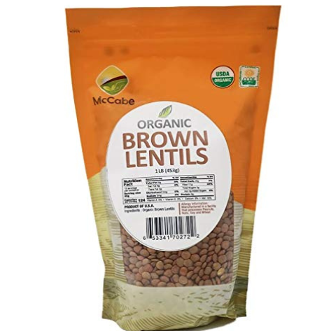 McCabe Organic Brown Lentils, 1-Pound, USDA Certified Organic, Product of USA, 1 lb