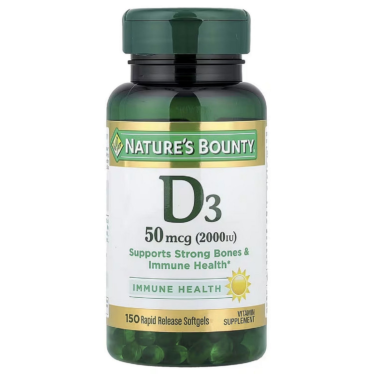 Nature's Bounty Vitamin D3 50mcg 150 Softgels 1 bottle