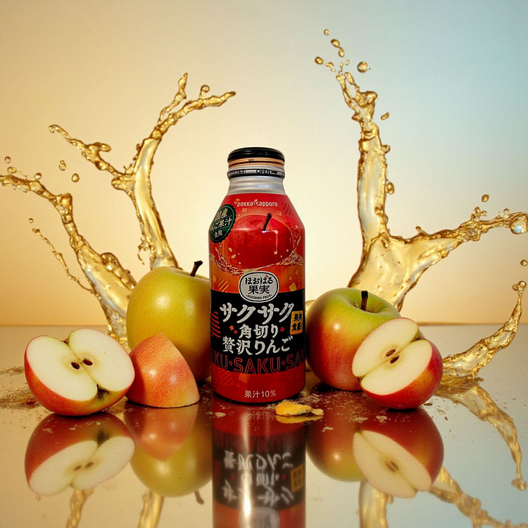 Japanese Pokka Sapporo Sakusaku Ringo(apple) Juice 14.1 oz