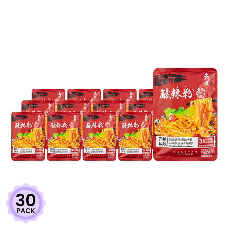 Yuan xian 쑤안라펀 중국식 고구마전분면 새콤달콤한 맛 268 그램*30 팩