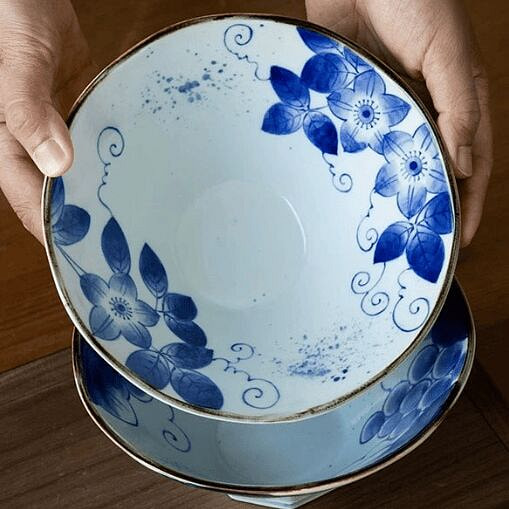 Arita Ware Hand Drawn Ramen Bowl (Gift Box)-Flower 1 count