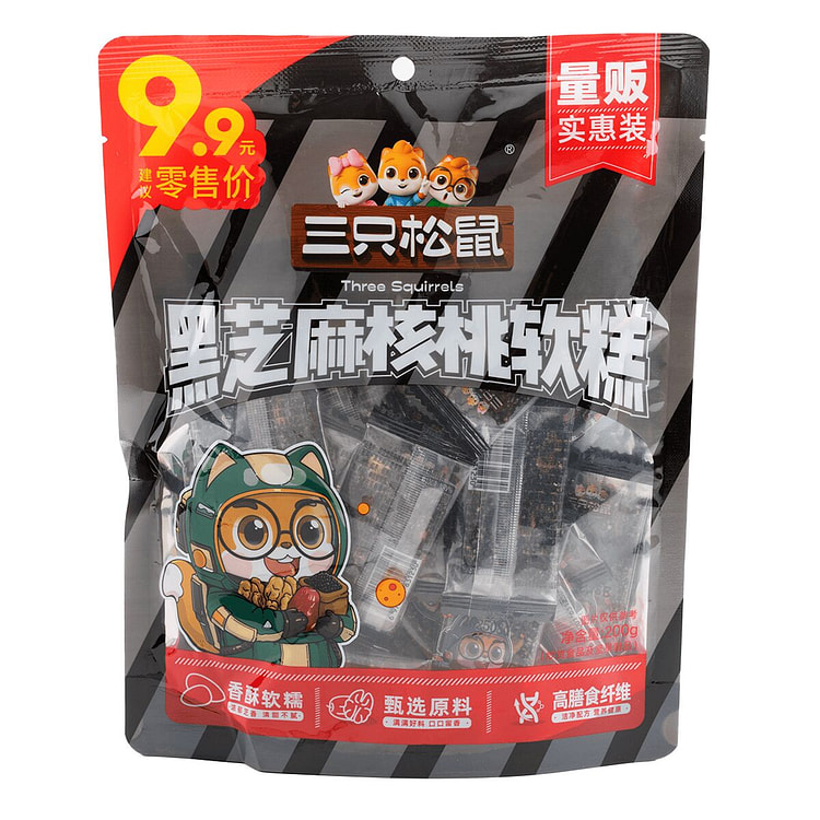 三只松鼠 黑芝麻核桃软糕 200 克
