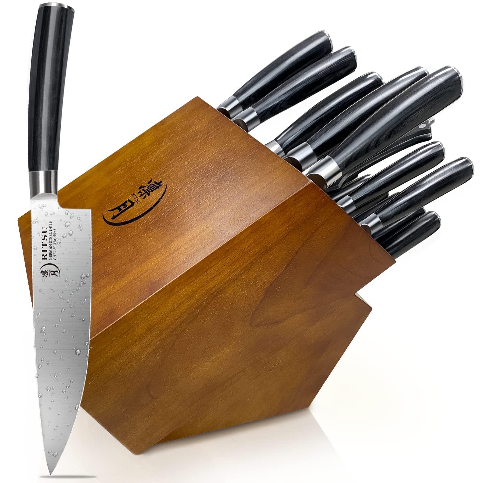 Get RITSU 17 Pieces Kitchen Knife Professional Chef Knife Set & Scissor
