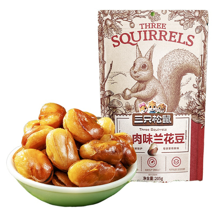 三只松鼠兰花豆休闲零食经典牛肉味 205g*1袋装