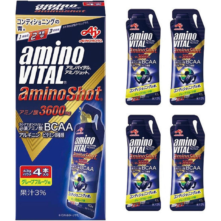 アミノバイタル 味の素 アミノショット グレープフルーツ味 43g×4袋 アミノ酸 3600mg 1 個