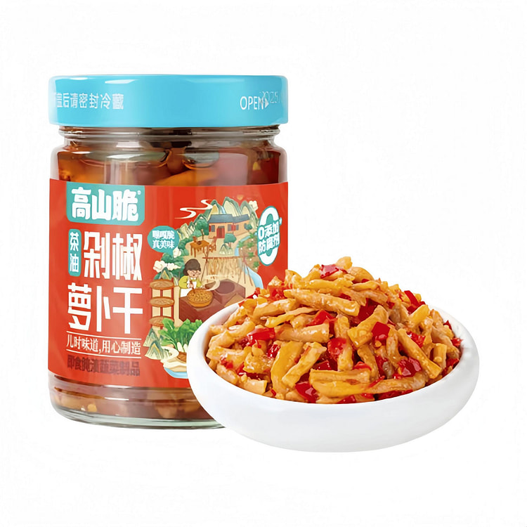屋头 0添加高山脆茶油剁椒萝卜 218g*1瓶 218 克
