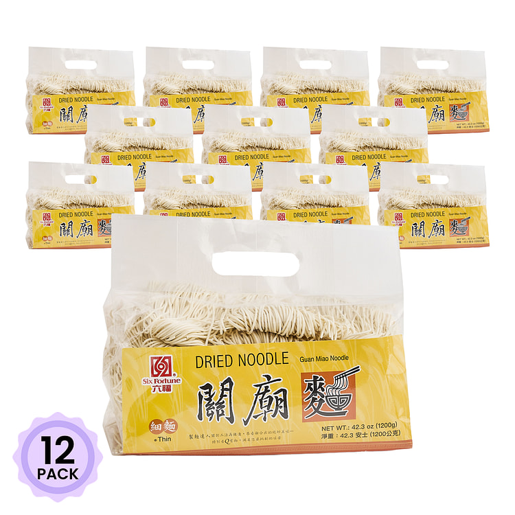 六福 关庙面 细面 1200 克*12 包