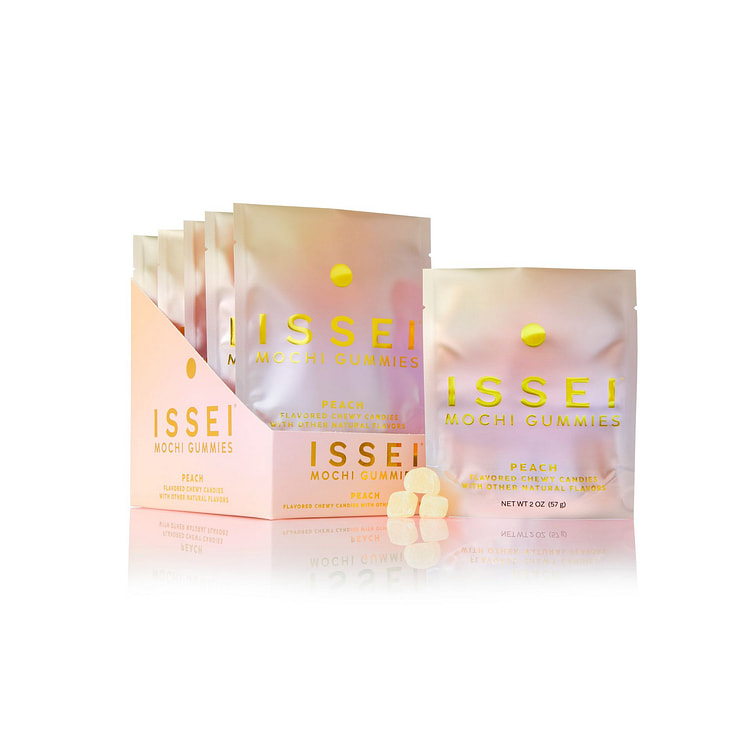 Issei Peach Mochi Gummies 6-pack Chewy Candy 2 oz