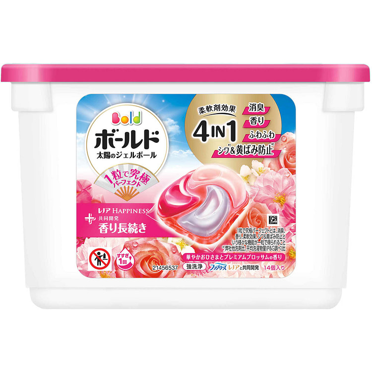 宝洁 清洗柔顺衣物除菌洗衣凝珠14个 玫瑰花香 1 份