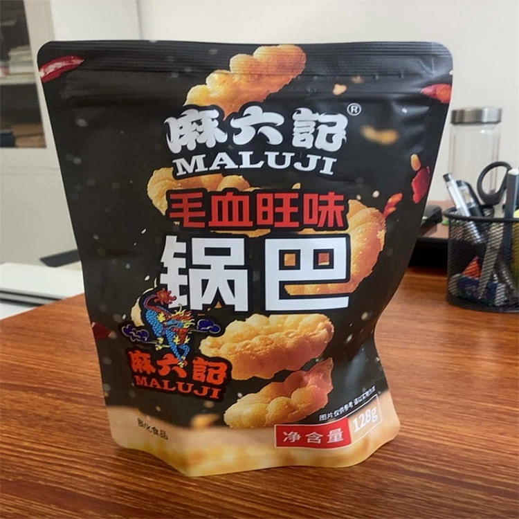 麻六记毛血旺味锅巴 麻辣零食小吃128g*1袋