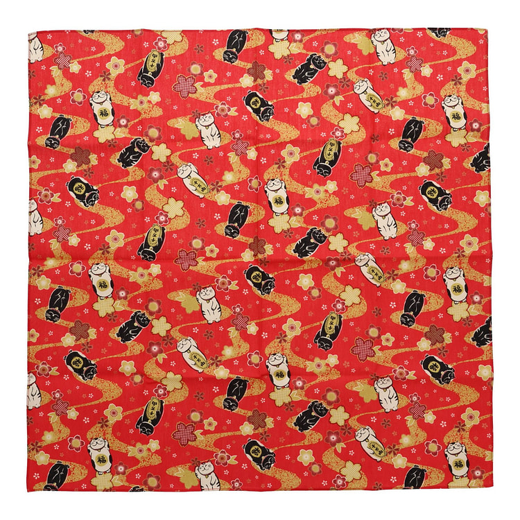 Neko Furoshiki (1 Sheet) - red
