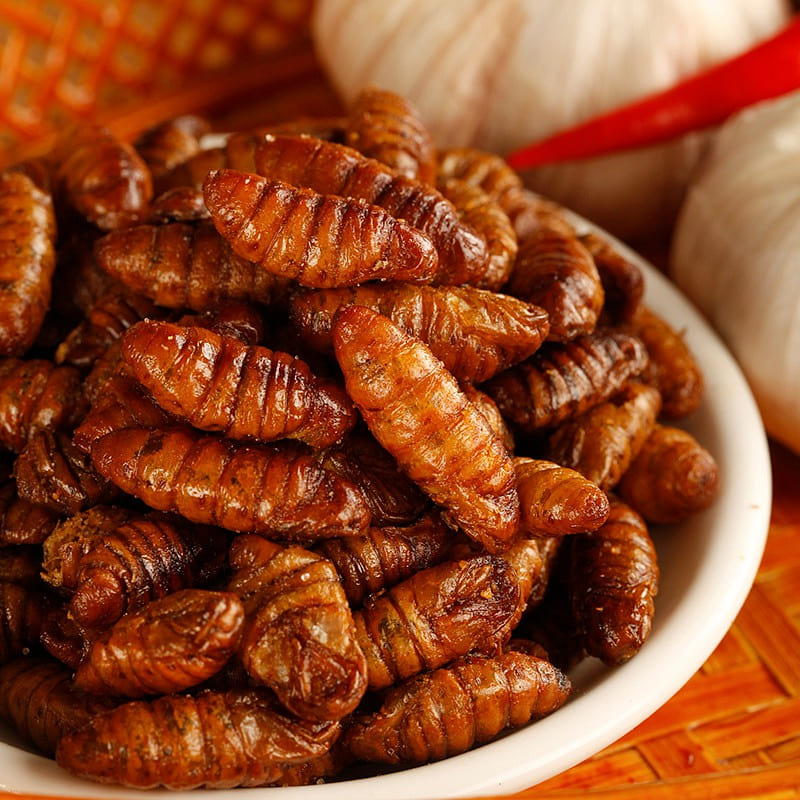 2 bags Shandong fragrant crispy silkworm pupa open bag ready to eat 160 g