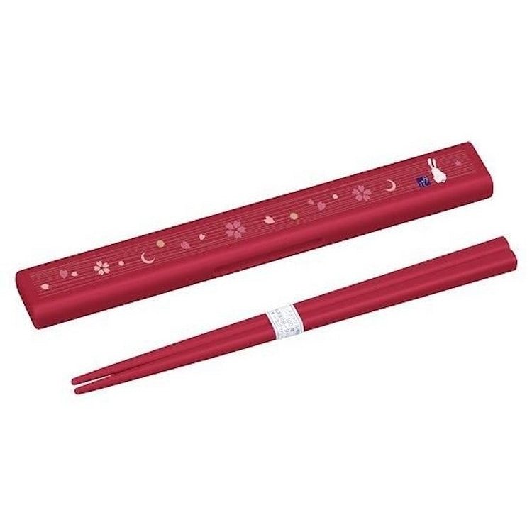 OSK 月花系列 便携和风筷子盒套装 红色 1 个