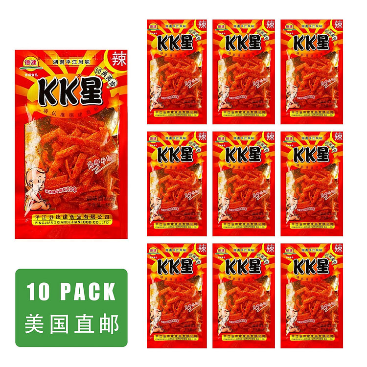 【美国直邮】德建 KK星辣条麻辣（调味面制品）10包