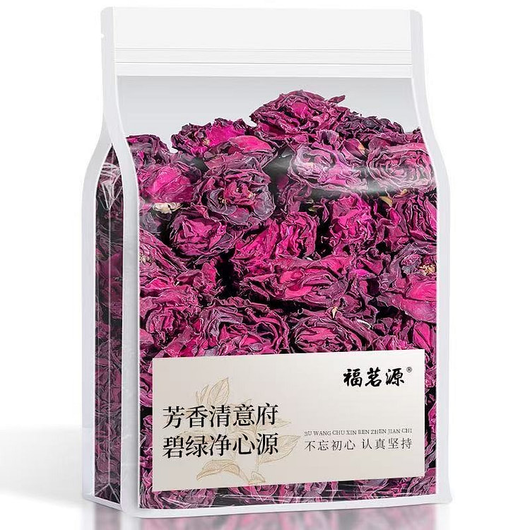 福茗源墨红玫瑰 玫瑰花茶云南重瓣玫瑰花冠王80g
