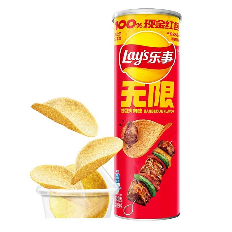 乐事 无限薯片 滋香烤肉味 90g 1 瓶