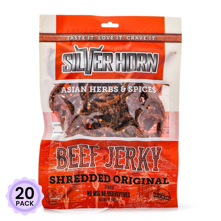Silver Horn 细条状牛肉干 原味 227 克*20 包