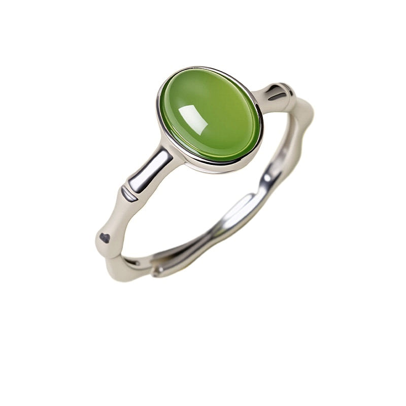 Hotan Jade Ring Bamboo Charm Evergreen 7 * 7mm 1 box
