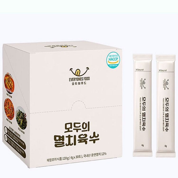 [한국 직배송] 화학첨가물 제로 모두의 멸치육수 4g * 30입, 1개