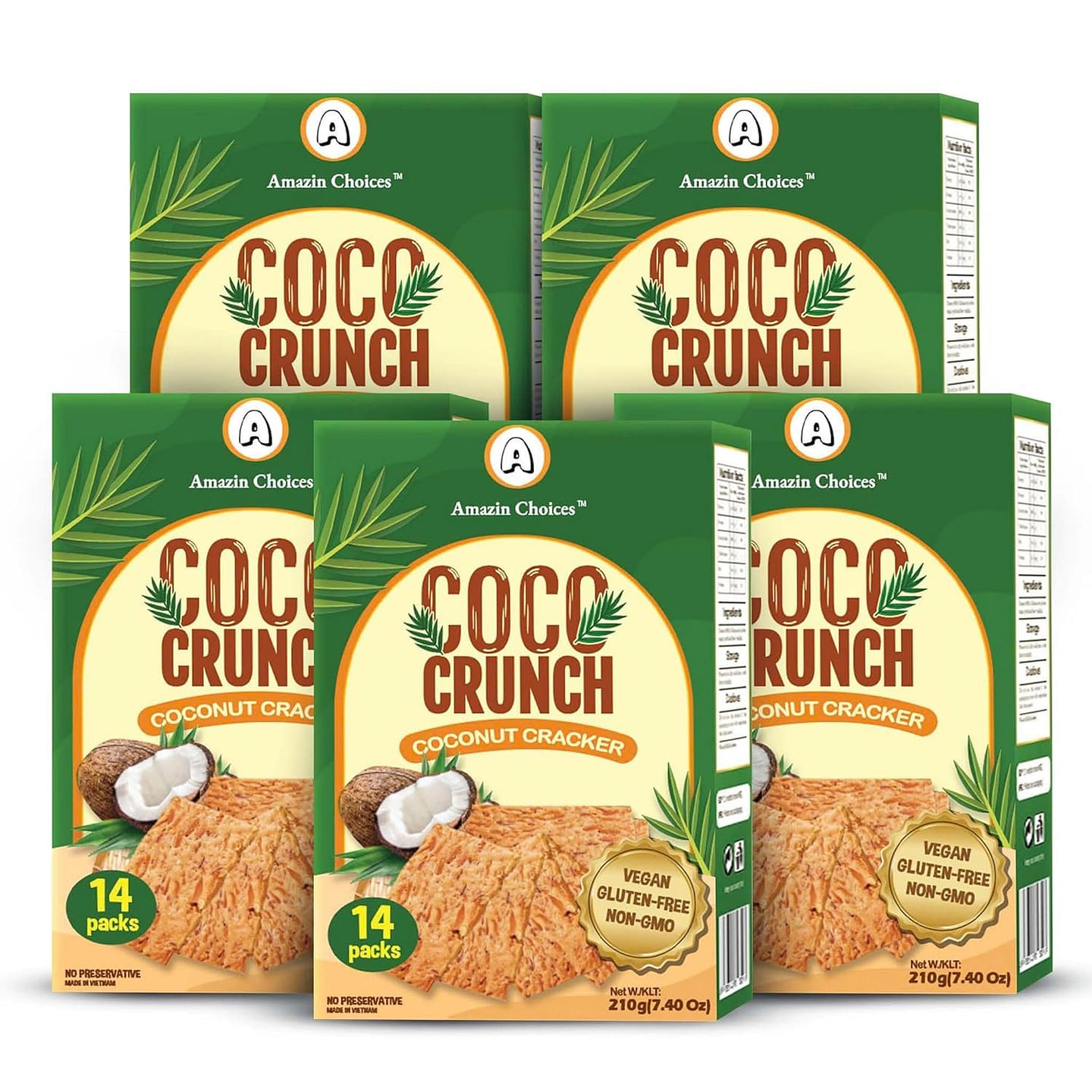 COCO 脆烤椰子饼干 190克. 5 盒