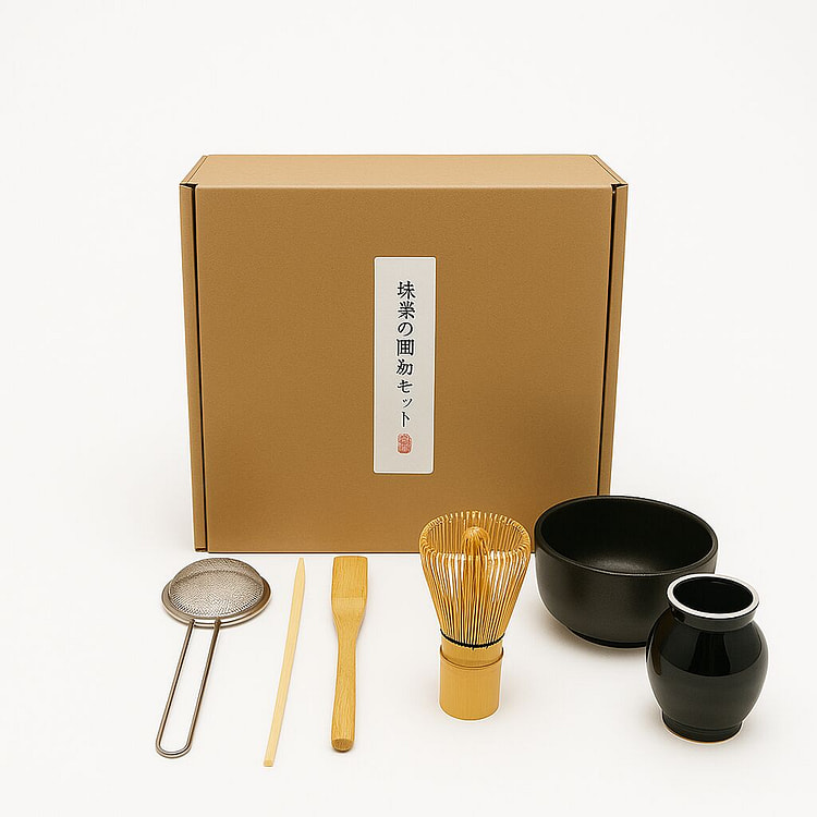 6 件套日本抹茶仪式套装（黑色）