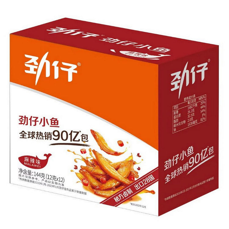 麻辣味劲仔小鱼 12g*20包 1 盒