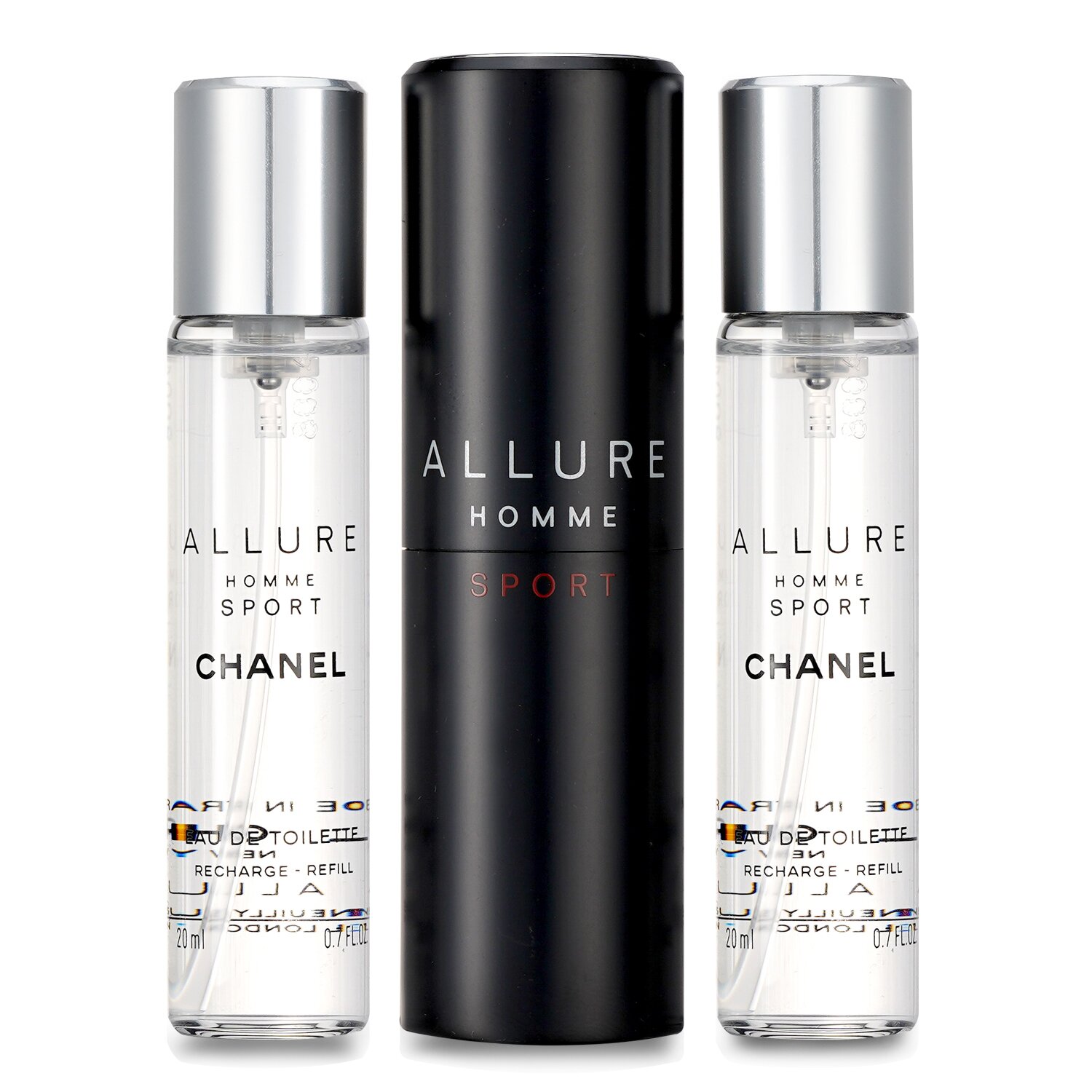 香水(男性用) CHANEL ALLURE HOMME SPORT 3x20ml Chanel Allure Homme Sport Eau De Toilette Travel Spray (With Two