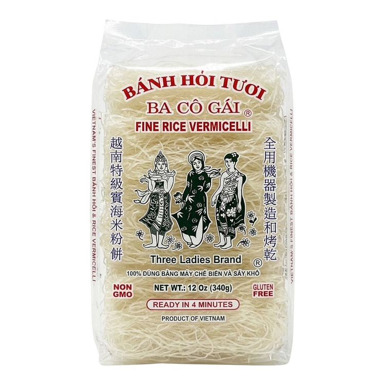 [Three Ladies] Fine Rice Vermicelli Banh Hoi Tuoi 340 g
