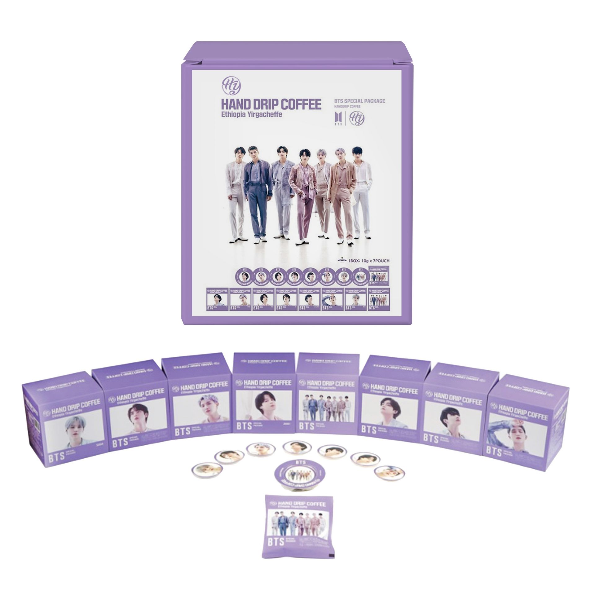 Get BTS Full Set Hand Drip Ethiopia Yirgacheff Coffee (All member