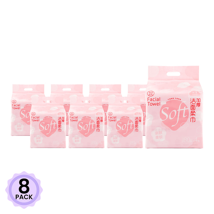 盒马 加厚洁面柔巾 80抽*4包 1 份*8 包