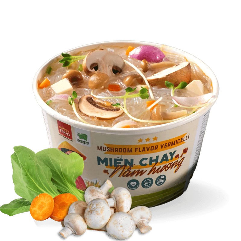 Simply Food Mushroom Vermicelli Glass Instant Noodle Bowl 1 count 1 each