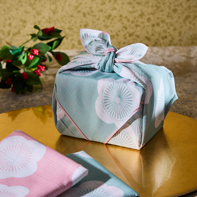 梅花双面風呂敷（粉色/蓝色）5件套