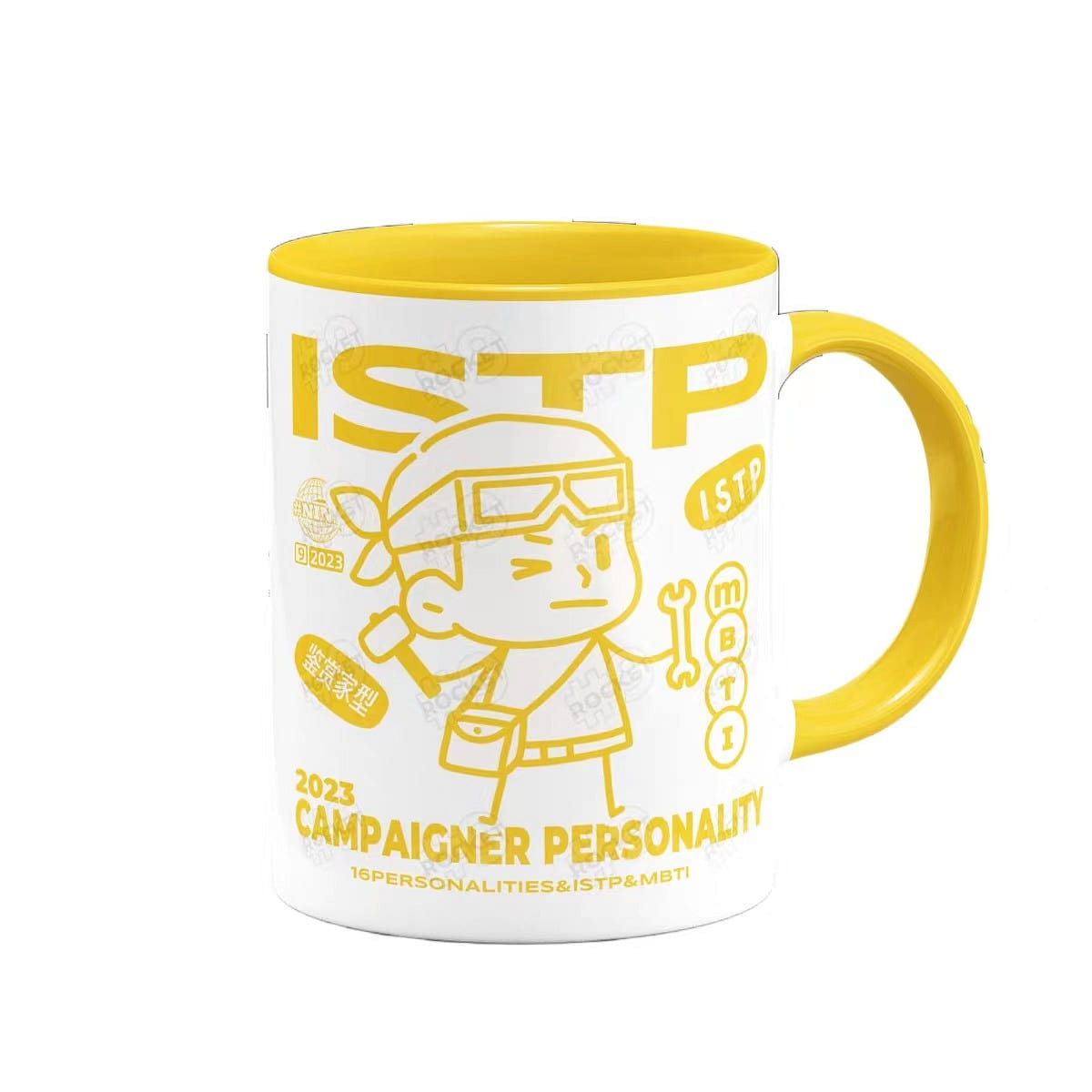 MBTI 16 Personality Series Ceramic Mug Colours Mug-350ML Yellow ISTP 1 each