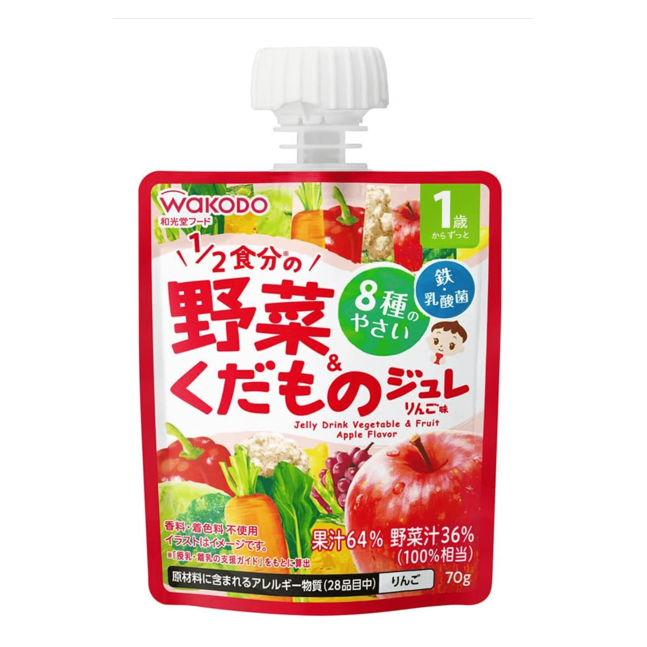 Wakodo Apple Veg Fruit Jelly Drink Ages 1+ 70g 70 g