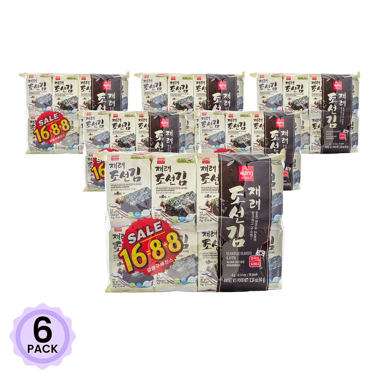 Wang 原味海苔 16包 64 克*6 包
